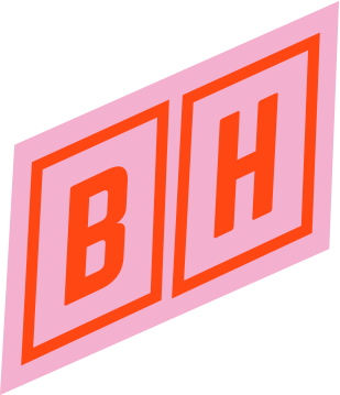 BH sticker Brique house rose et orange